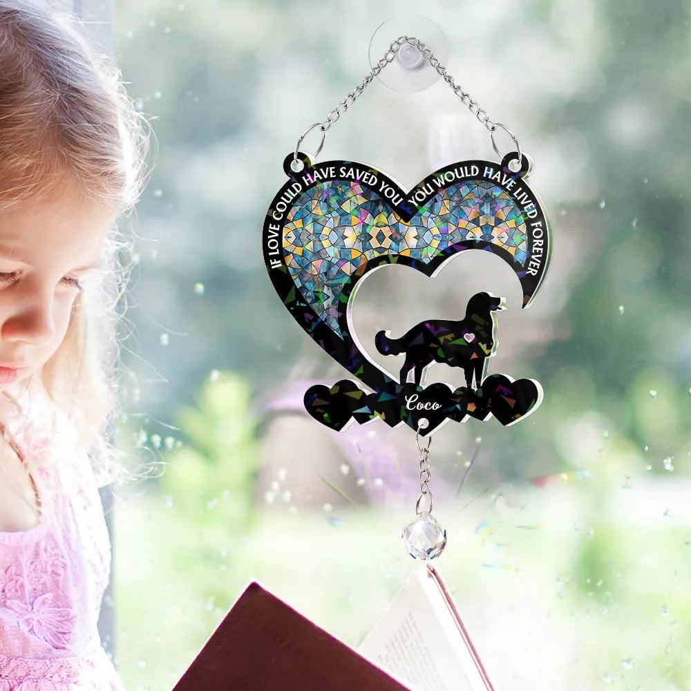 Your Were My Favorite Hello Dog Memorial - Personalized Rainbow Suncatcher With Crystal Ball Prism