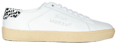 Men's Saint Laurent Court Classic SL06 White Leopard Sneakers