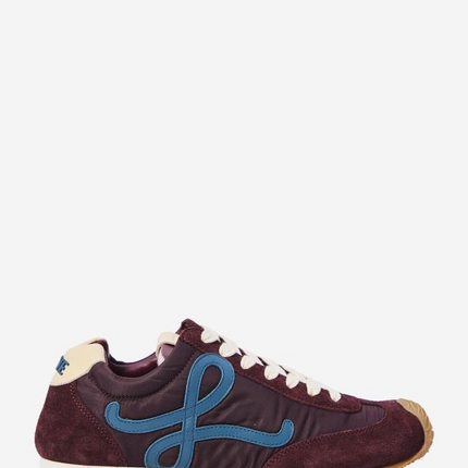 Men' Loewe Ballet Runner 2.0 In Nylon And Calfskin Burgundy Sneaker