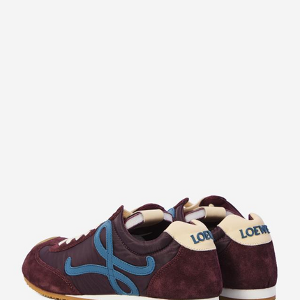 Men' Loewe Ballet Runner 2.0 In Nylon And Calfskin Burgundy Sneaker