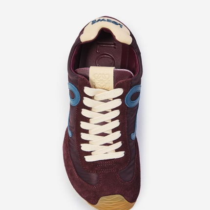 Men' Loewe Ballet Runner 2.0 In Nylon And Calfskin Burgundy Sneaker