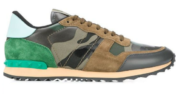Men's Valentino Camo Rock Runners Green Sneakers