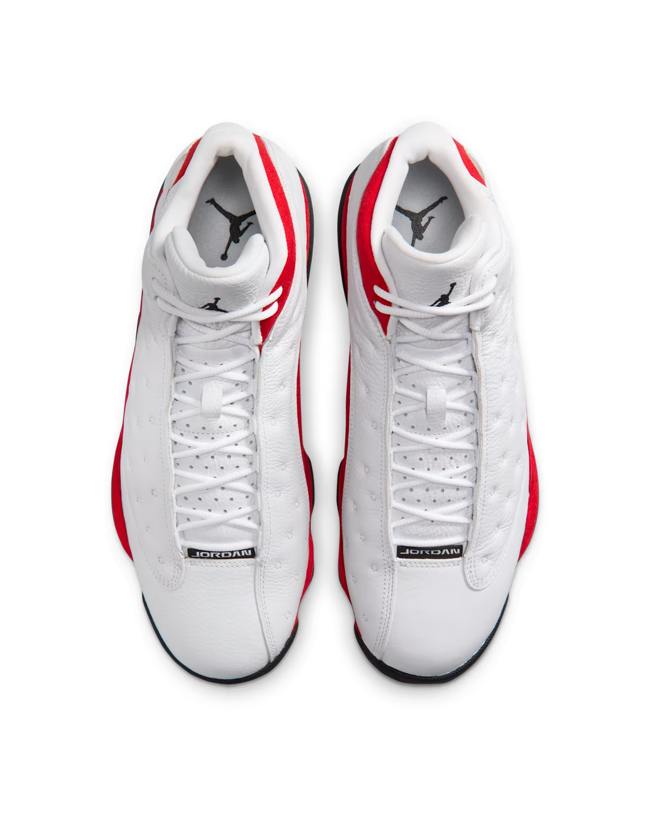 Men's Nike Air Jordan 13 Retro White and University Red Shoes
