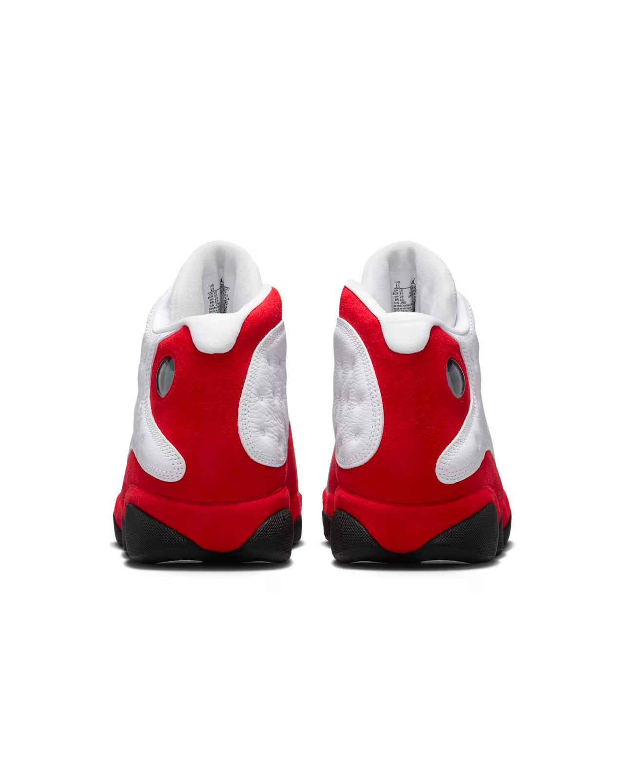 Men's Nike Air Jordan 13 Retro White and University Red Shoes