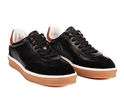 Men's Loro Piana Tennis Walk Black Tobacco Sneakers