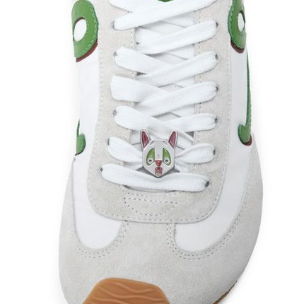 Men's Loewe Ballet Runner 2.0 In Nylon And Calfskin Green Sneaker