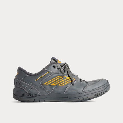 Men' Balenciaga Hamptons Worn-out Trainers Grey Yellow Low Sneaker