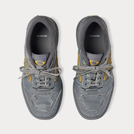 Men' Balenciaga Hamptons Worn-out Trainers Grey Yellow Low Sneaker