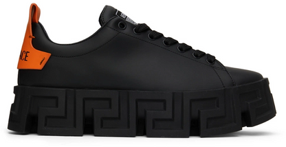Men's Versace Greca Black Neon Orange Sneakers