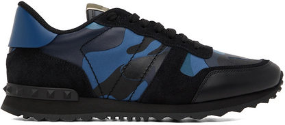 Men's Valentino Camo Rock Runners Blue Sneakers