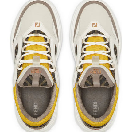 Men's FENDI Sneaker Fendi Force White Brown Yellow Sneakers