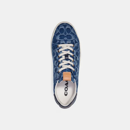 Men's Coach Clip Low-Top Skateboard Blue Sneakers