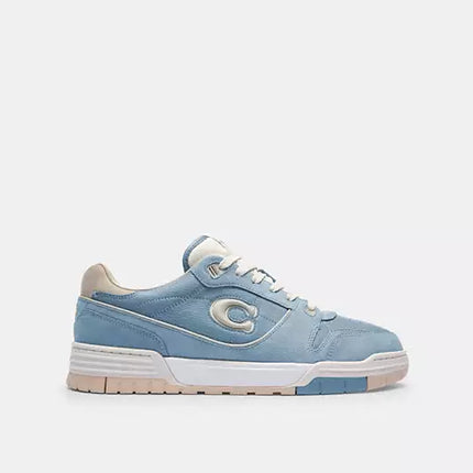 Men's COACH SoHo Leather Lace-Up Casual Bluebell Sneakers