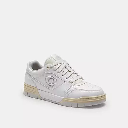 Men's COACH SoHo Leather Lace-Up Casual Optic White Sneakers