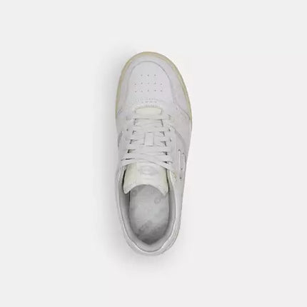 Men's COACH SoHo Leather Lace-Up Casual Optic White Sneakers