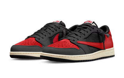 Men's Travis Scott x Air Jordan 1 Retro Low  ‘Bred' Shoes