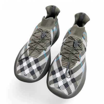 Men’s Burberry burbery Neptune Check Knit Khaki And Blue Sneaker