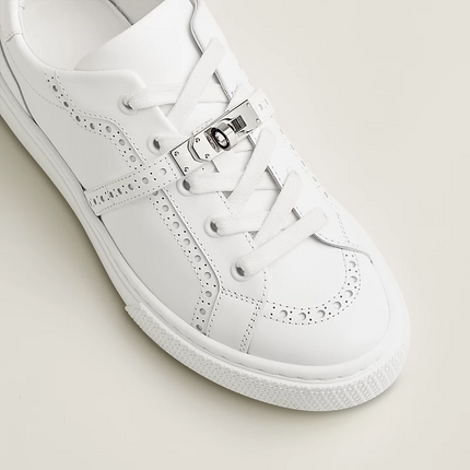 Men's Hermes Day White Sneakers