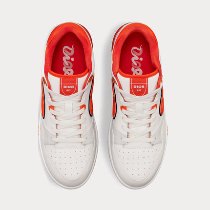 Men's Dior B57 Low-White Vermilion Red Sneakers