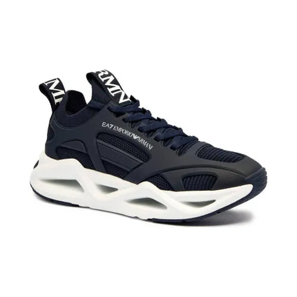 Men's Ea7 Emporio Armani Sneakers With Mesh Panels Black Sneakers