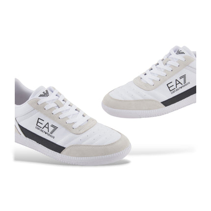 Men's Ea7 Heritage Leather White Sneakers