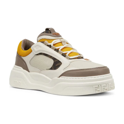 Men's FENDI Sneaker Fendi Force White Brown Yellow Sneakers