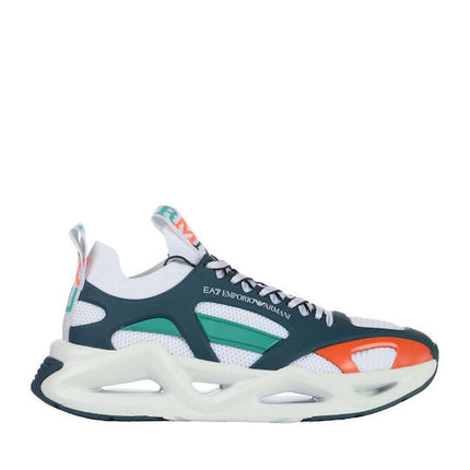 Men's Ea7 Emporio Armani Sneakers With Mesh Panels Multi-Colored Sneakers