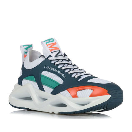 Men's Ea7 Emporio Armani Sneakers With Mesh Panels Multi-Colored Sneakers