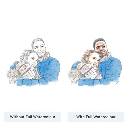 Watercolour Line People Portrait - Custom Portrait Art
