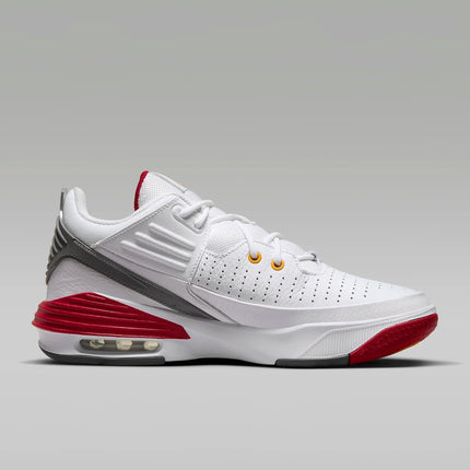 Men's Jordan Max Aura 5 White And Cardinal Red Shoes