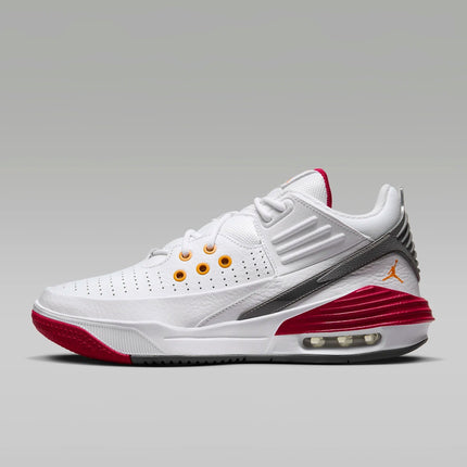 Men's Jordan Max Aura 5 White And Cardinal Red Shoes