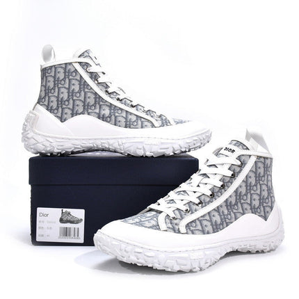 Men's Christian Dior B28 Oblique Gray White Sneaker Shoes