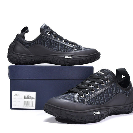 Men's Christian Dior B28 Oblique Black Text Sneaker Shoes