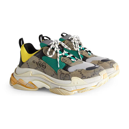 Men's Balenciaga Triple S x Gucci Green Yellow Shoes
