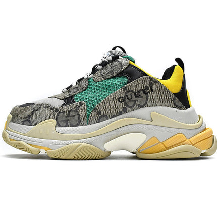 Men's Balenciaga Triple S x Gucci Green Yellow Shoes