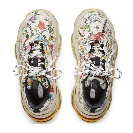 Men's Balenciaga Triple S x Gucci Flower Plants Shoes