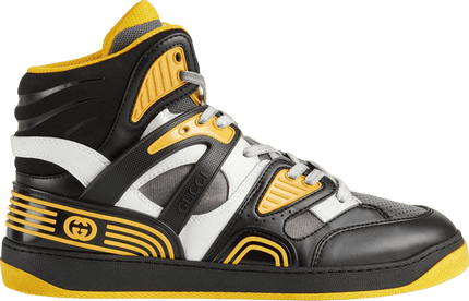Men's Gucci Basket Black Demetra Yellow Sneaker Shoes