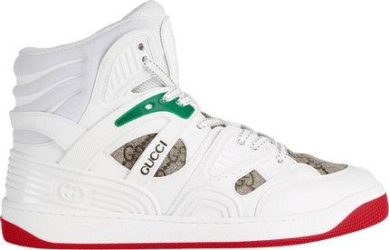 Men's Gucci Basket White Demetra Red Sneaker Shoes