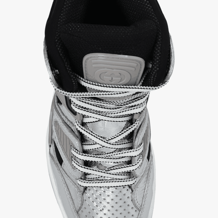 Men's Gucci Basket Silver Black Sneaker Shoes