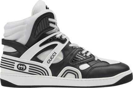 Men's Gucci Basket Black White Sneaker Shoes