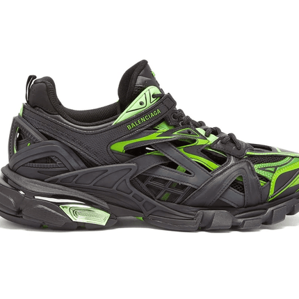 Men's Balenciaga Track 2.0 Open Sneaker In Black Green