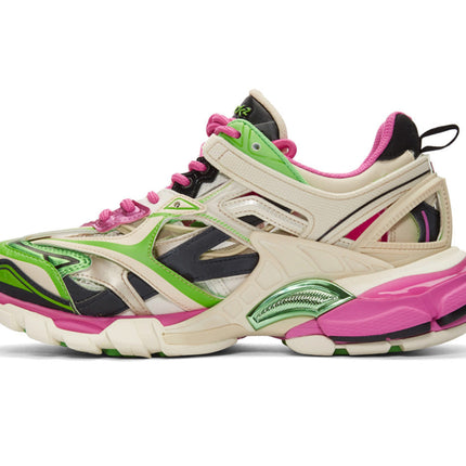 Men's Balenciaga Track 2.0 Sneaker In White Green Pink