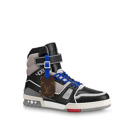 Men's LV Louis Vuitton Trainer High Top Sneaker Boot Shoes V2
