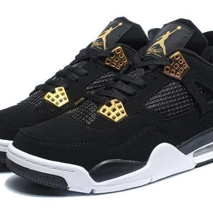 Men's Air Jordan 4 Black Metallic Gold Shoes