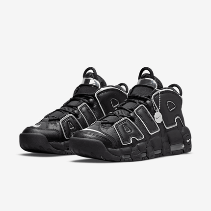Men's Air More Uptempo Black Metallic Silver Shoes