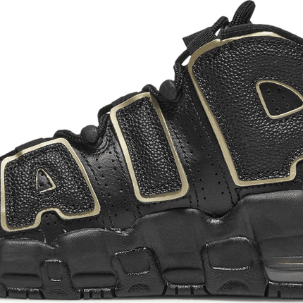 Men's Air More Uptempo GS Black Metallic Gold Star Shoes