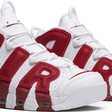 Men's Air More Uptempo White Red Shoes