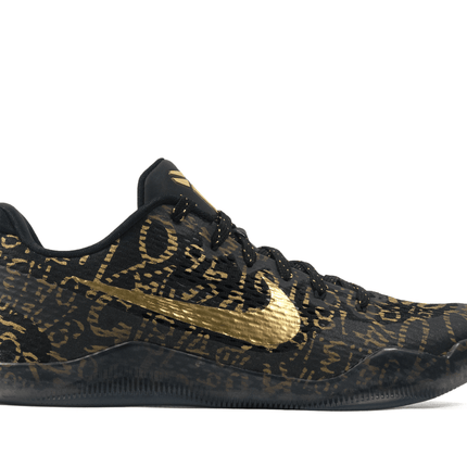 Men's Kobe 11 Mamba Day ID Black Gold Shoes