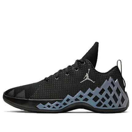Men's Jordan Jumpman Diamond Low Black Metallic Silver Shoes