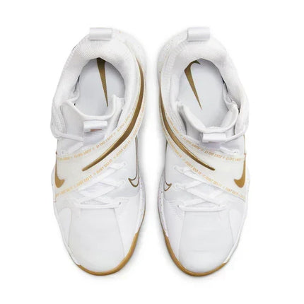 Men's Nike React Hyperset White Metallic Gold Shoes